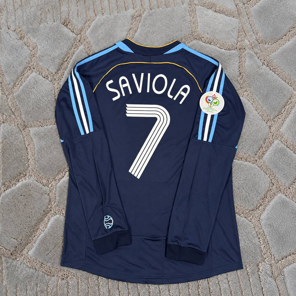 Argentina World Cup 2006 Javier Saviola Long Sleeve Retro Football Jersey Trikot Maillot