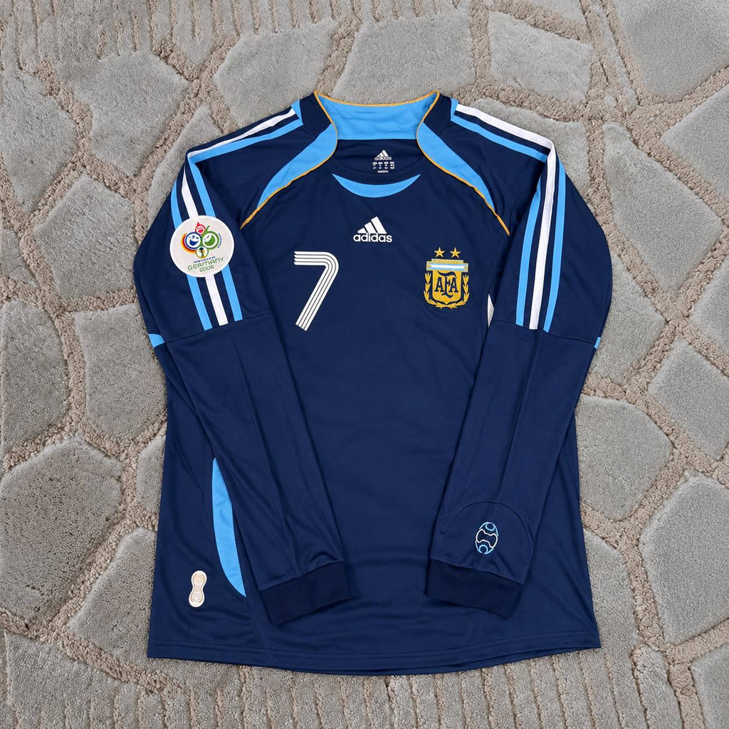 Argentina World Cup 2006 Javier Saviola Long Sleeve Retro Football Jersey Trikot Maillot