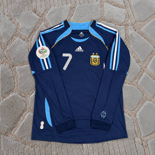 Argentina World Cup 2006 Javier Saviola Long Sleeve Retro Football Jersey Trikot Maillot
