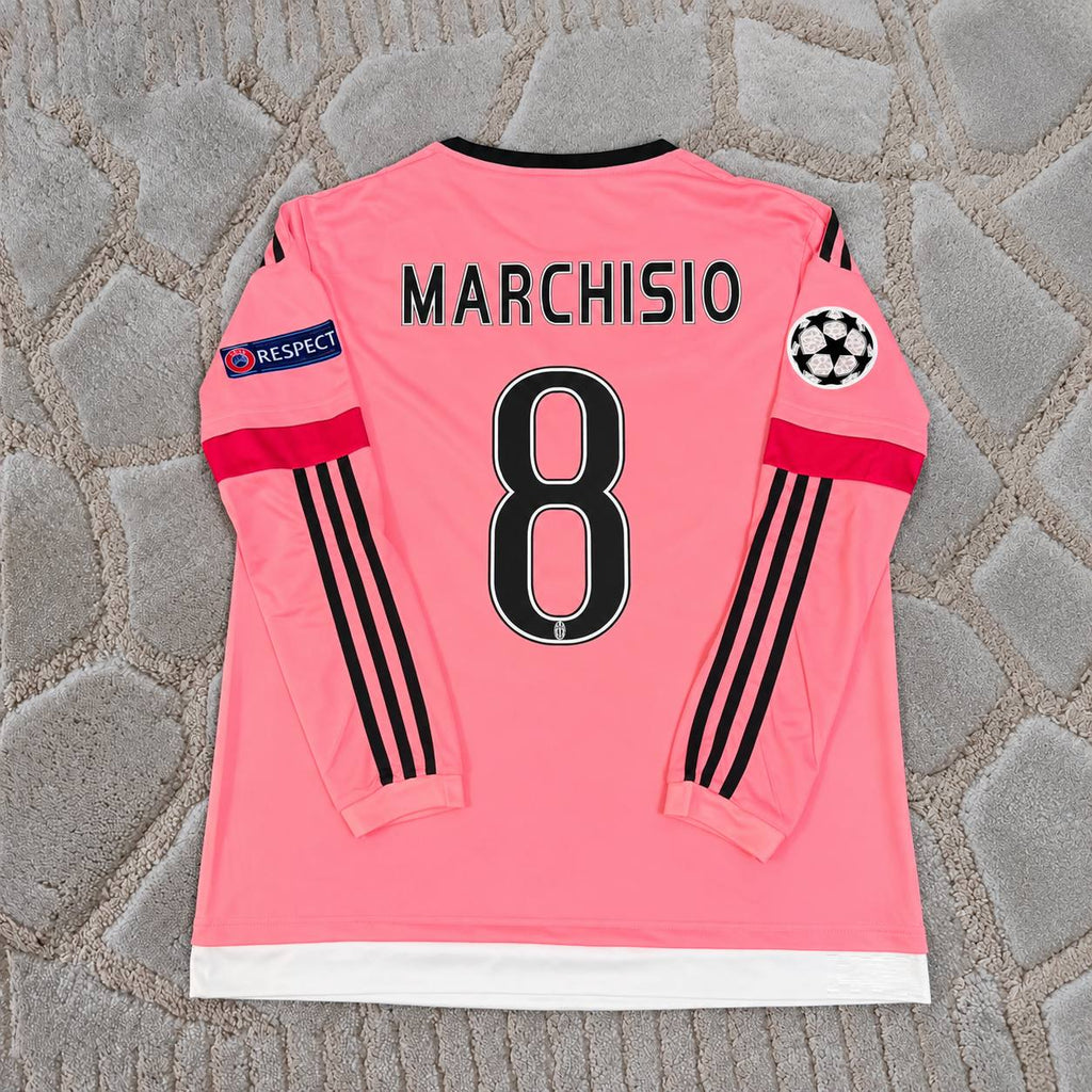 Claudio Marchisio Juventus Pink Retro 2015-2016 Pink Football Jersey Trikot Maillot