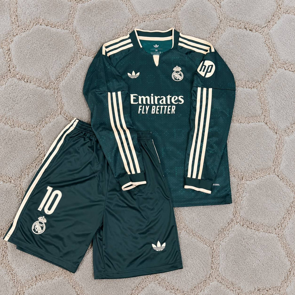 Kylian Mbappe Real Madrid New Season Kids Long Sleeve Football Jersey Soccer Trikot Maillot Magliaa