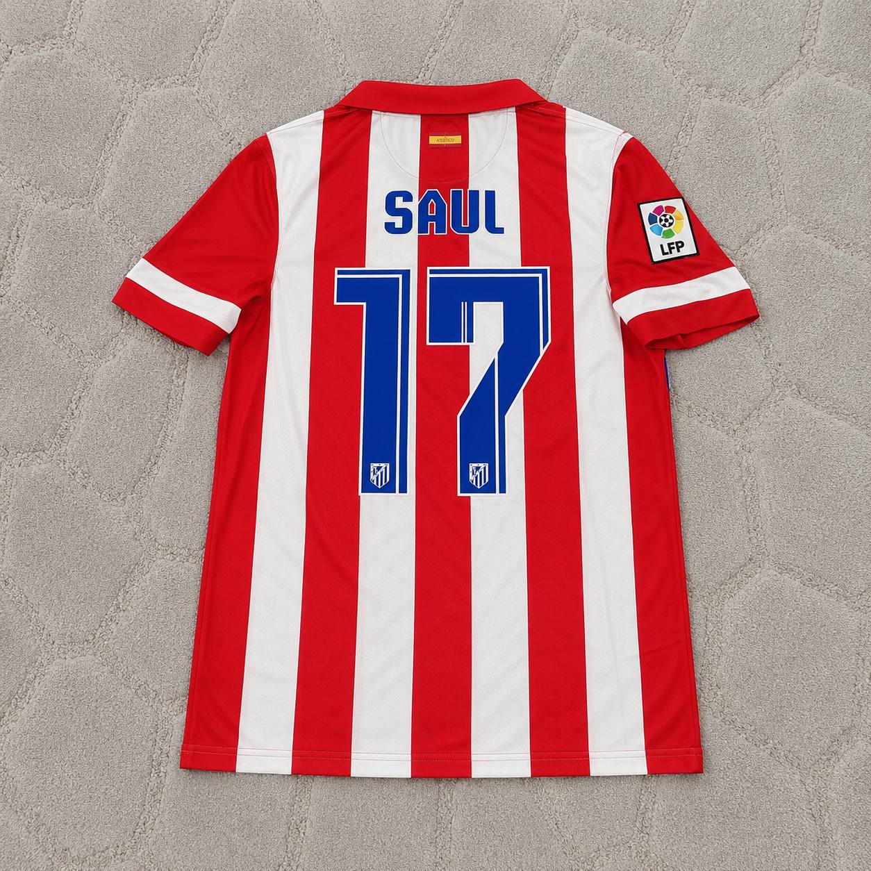 Saul Niguez 17 Atlético Madrid Home 2014/15 Retro Kit Trikot Jersey Maillot Soccer Shirt