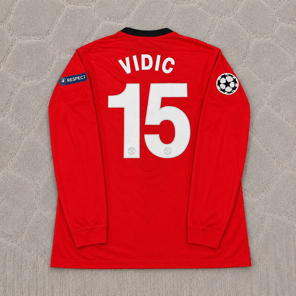 Nemanja Vidic #15 Manchester United 2009-2010 Retro Long Sleeve Football Jersey
