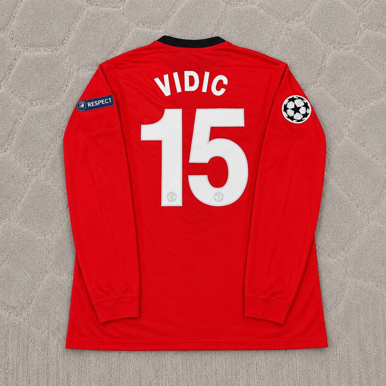Nemanja Vidic #15 Manchester United 2009-2010 Retro Long Sleeve Football Jersey