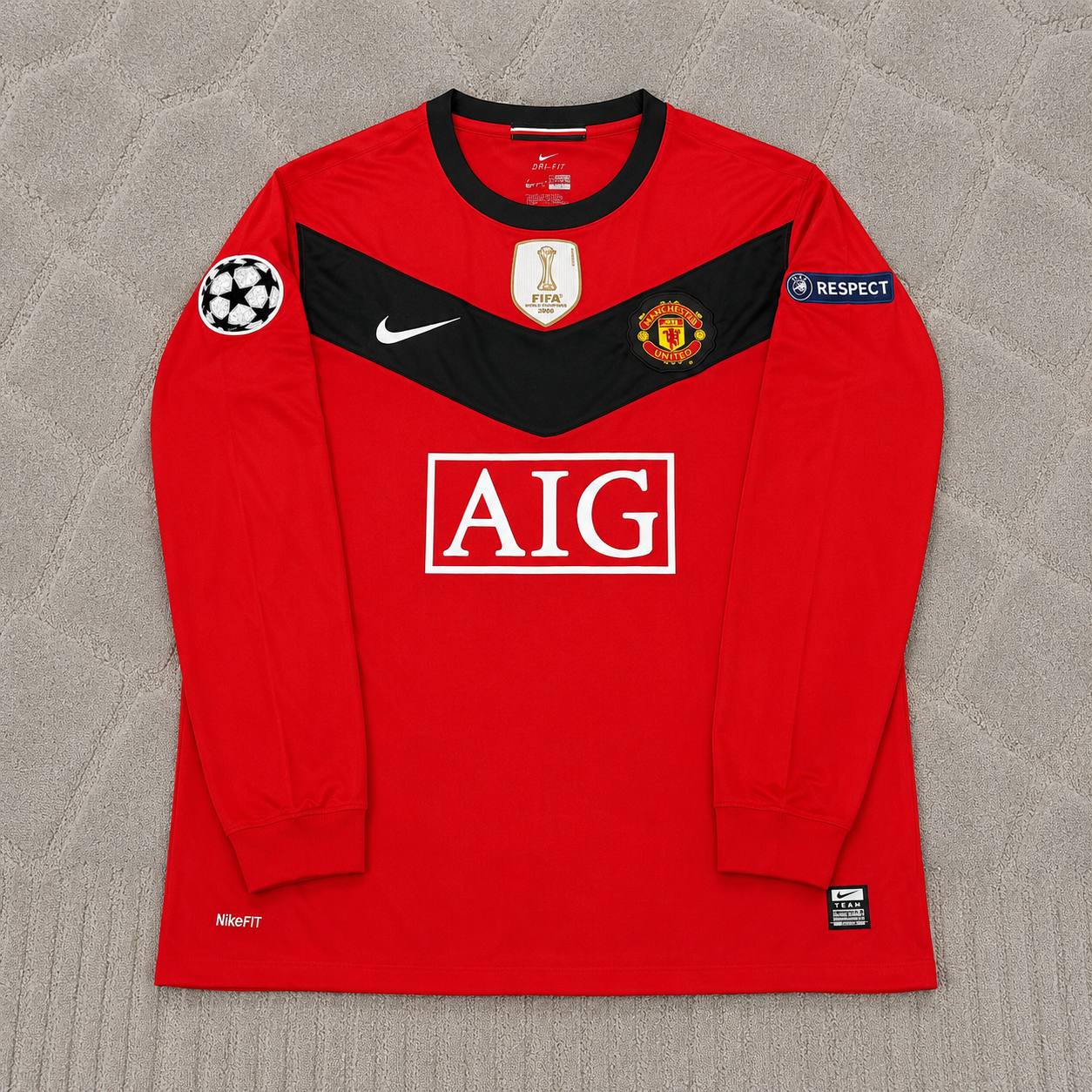 Nemanja Vidic #15 Manchester United 2009-2010 Retro Long Sleeve Football Jersey