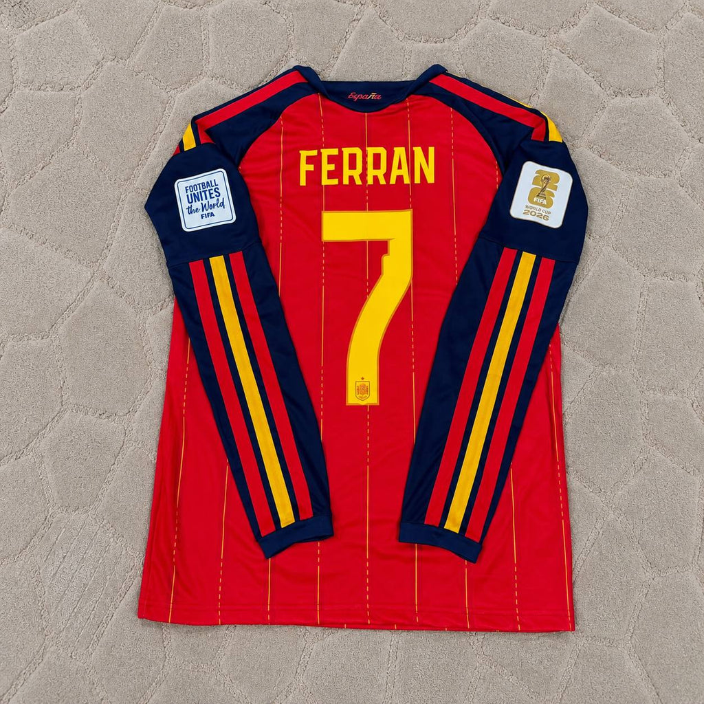 Ferran Torres #7 Spain 2026 World Cup Final Home Long Sleeve Football Jersey