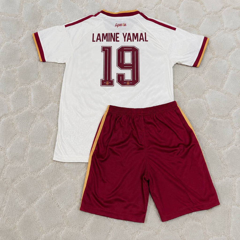 Lamine Yamal #19 Spain Two Star 2026 World Cup Champions Kids Away Jersey Trikot Maillot