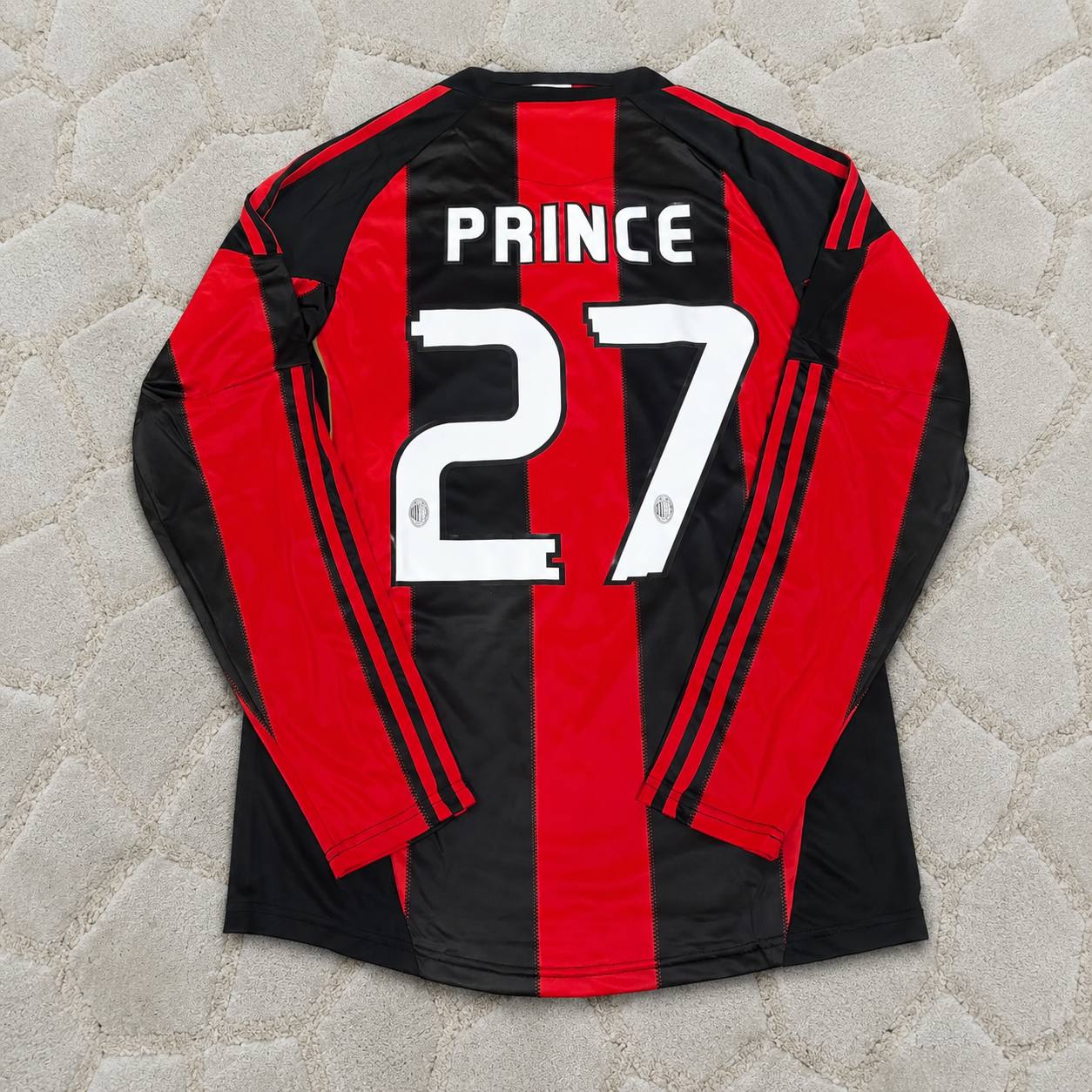 Kevin-Prince Boateng AC Milan 2010-2011 Home Log Sleeve Retro Football Jersey