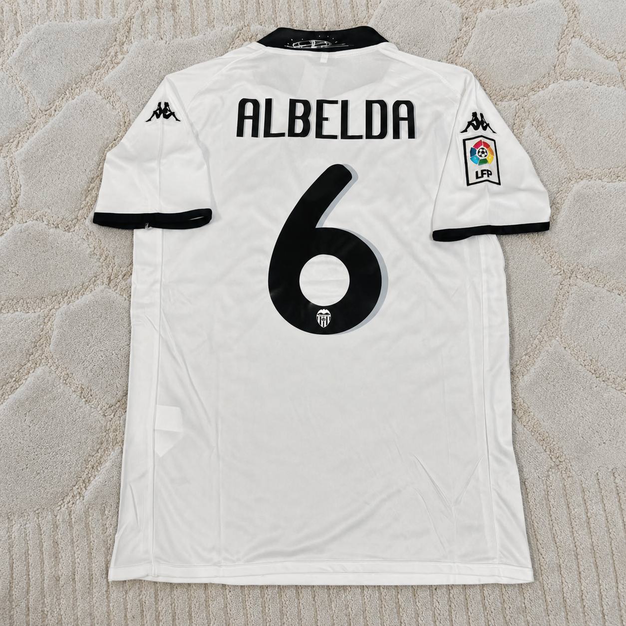 David Albelda #6 Valencia White Retro Football Jersey