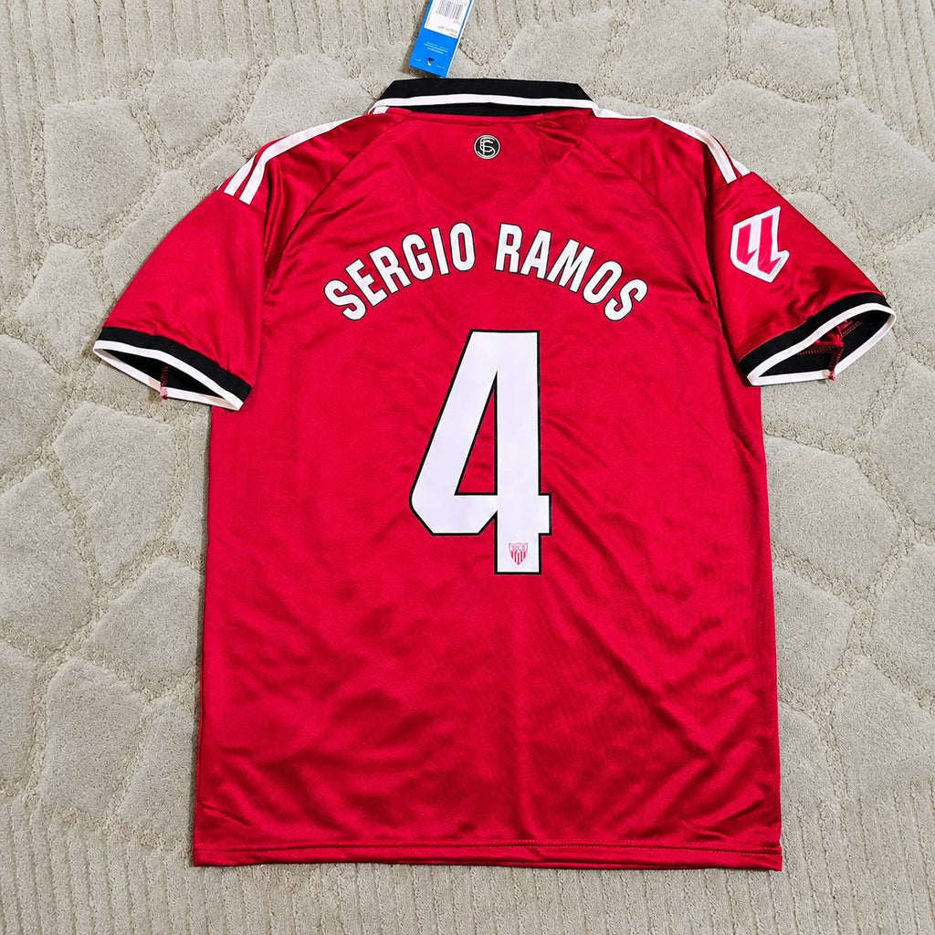 Sergio Ramos Sevilla Red Home Retro Football Jersey Kit