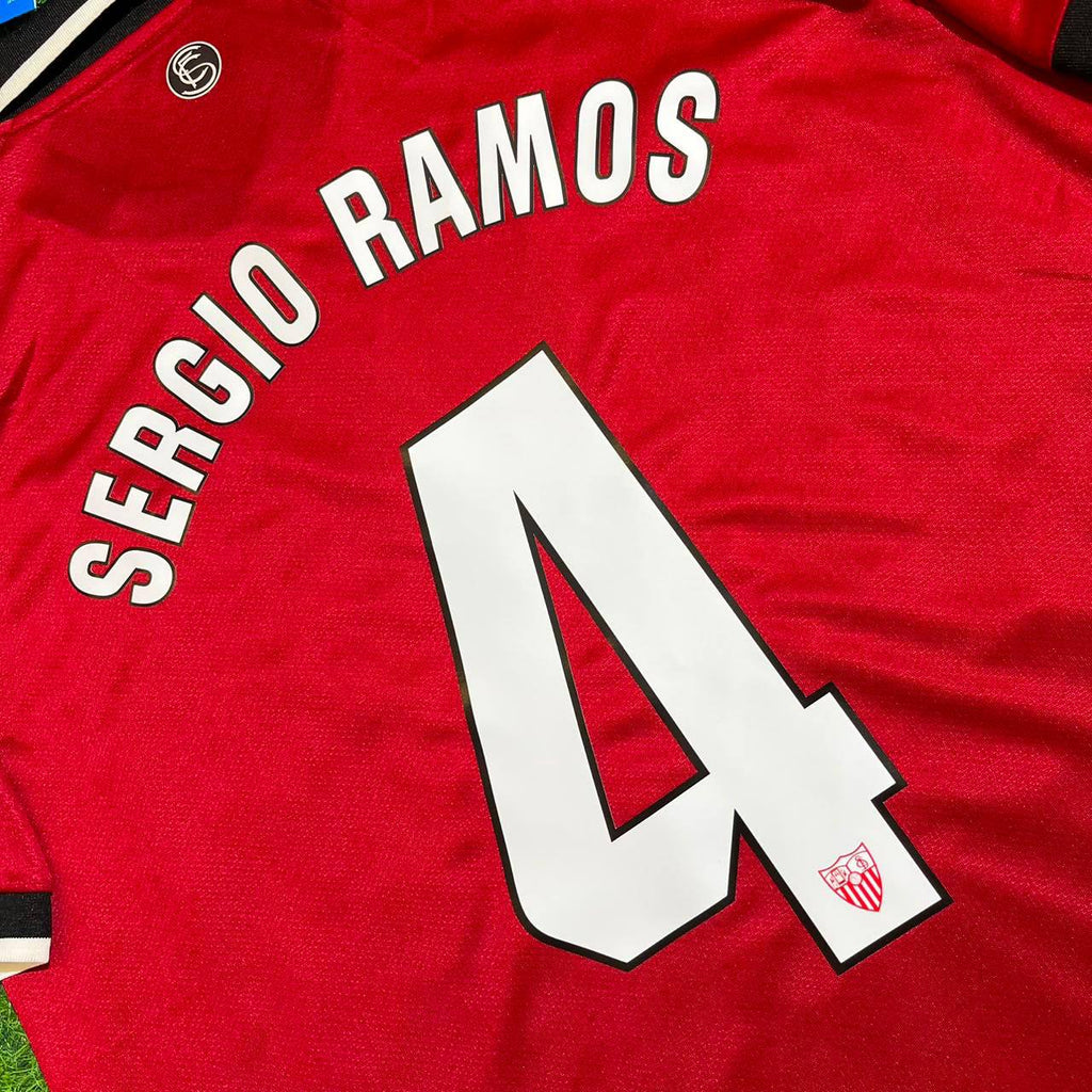 Sergio Ramos Sevilla Red Home Retro Football Jersey Kit