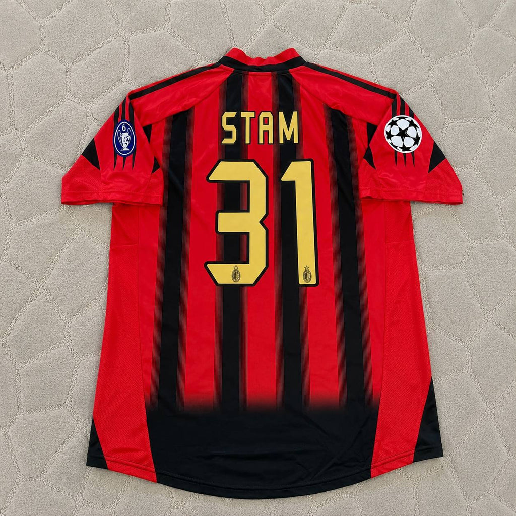 Jaap Stam #31 AC Milan 2004 2005 Home Retro Football Jersey