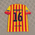 Sergio Busquets 16 - Barcelona 2013/2014 Yellow Red Retro Jersey Trikot