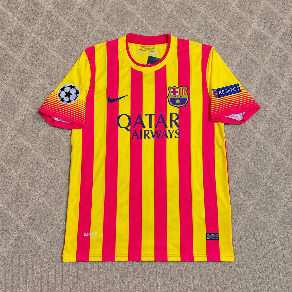 Sergio Busquets 16 - Barcelona 2013/2014 Yellow Red Retro Jersey Trikot