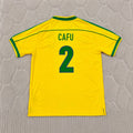 Cafu #2 Brazil 2002 World Cup Winning Captain Retro Home Jersey