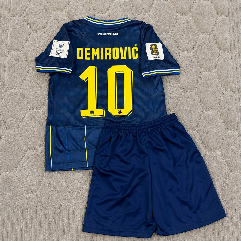 Ermedin Demirovic Bosnia and Herzegovina 2026 World Cup Kids Blue Football Jersey
