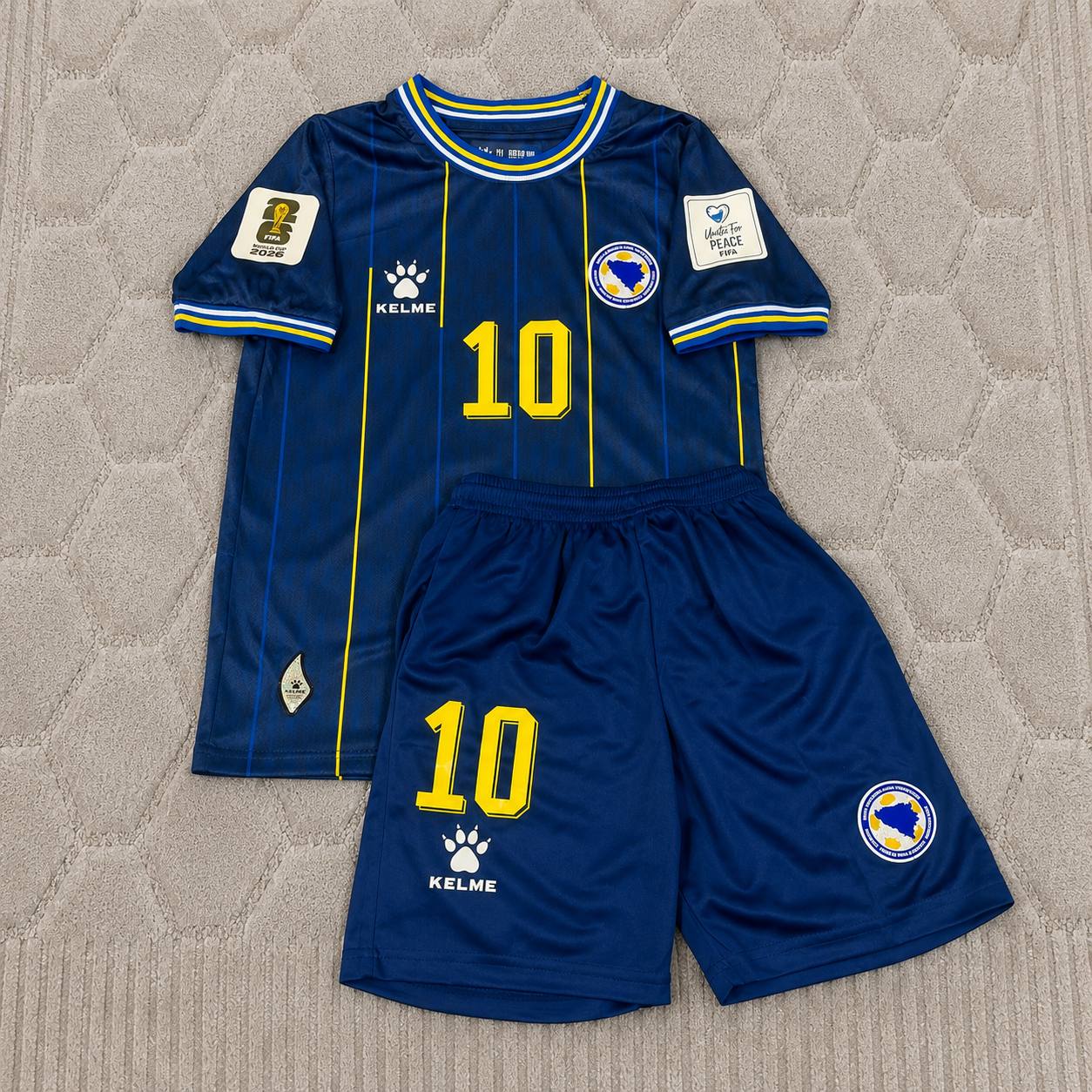 Ermedin Demirovic Bosnia and Herzegovina 2026 World Cup Kids Blue Football Jersey