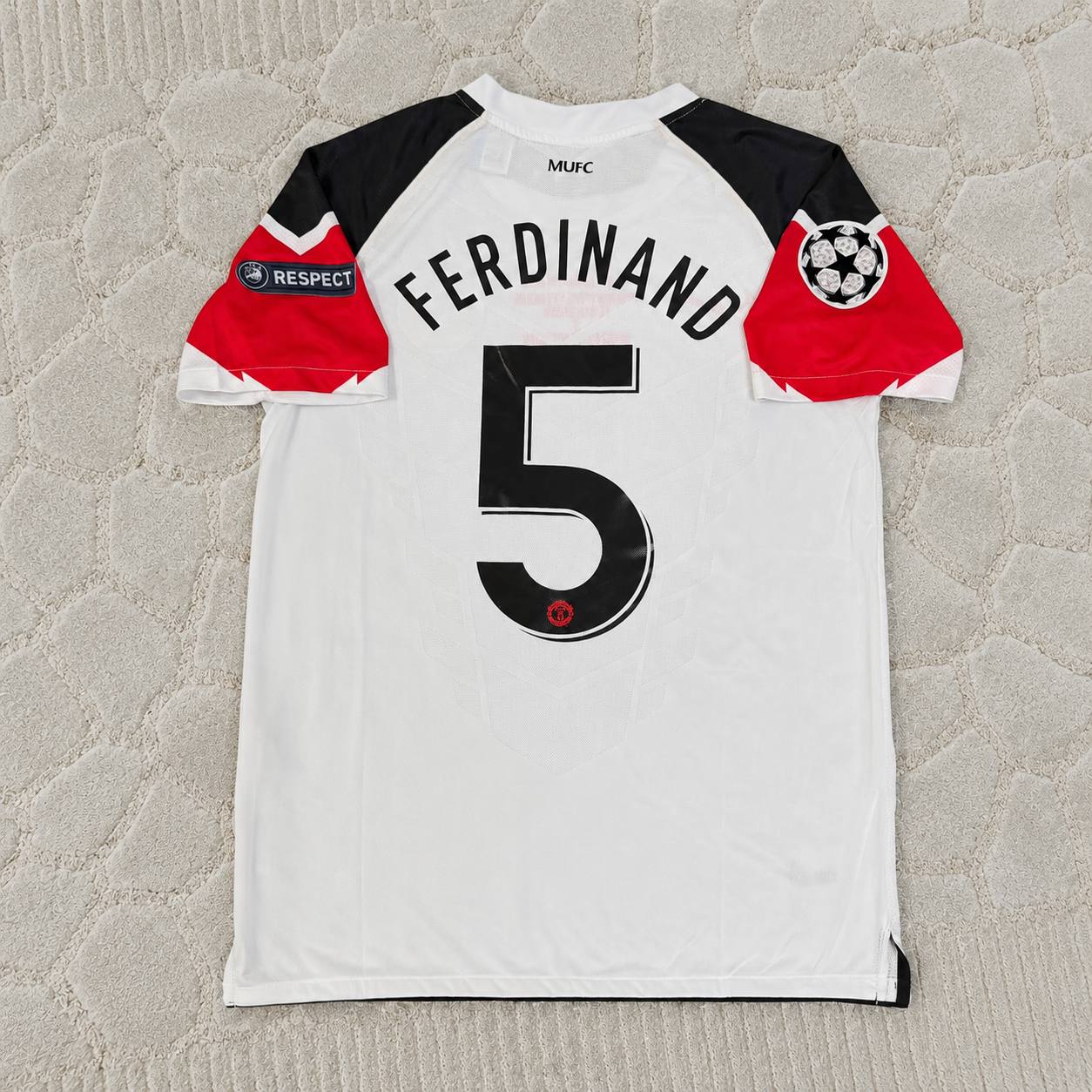Rio Ferdinand #5 Manchester United 2011 Champions League Final White Football Jersey