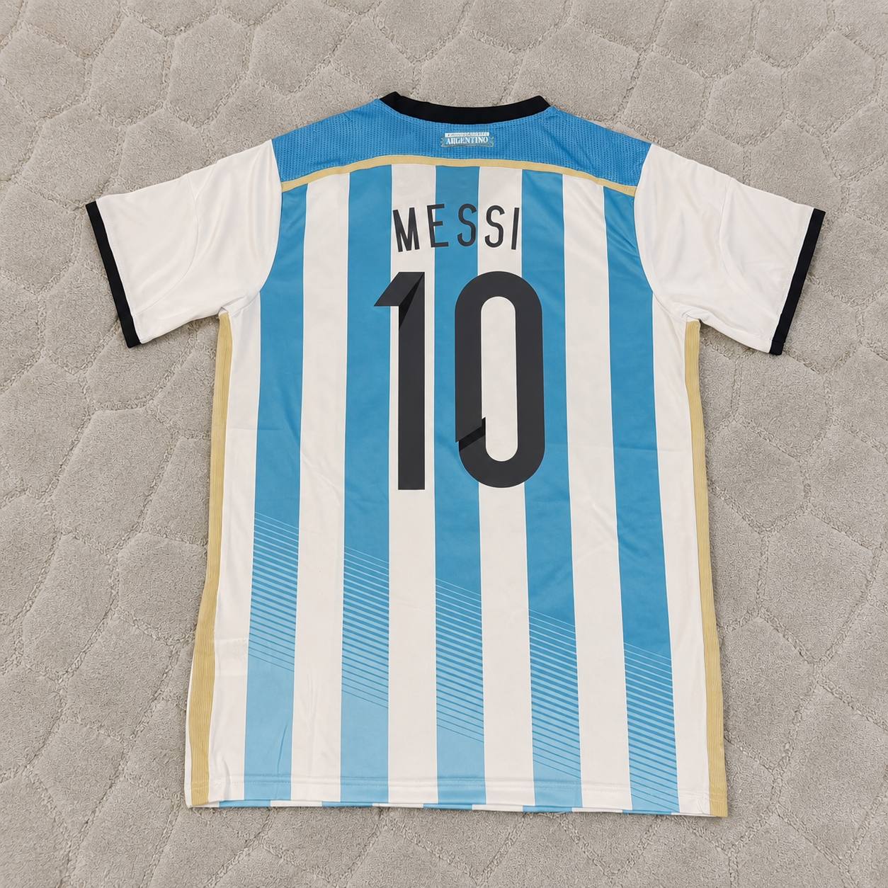 Lionel Messi Argentina 2014 World Cup Home Retro Jersey Trikot Soccer Shirt