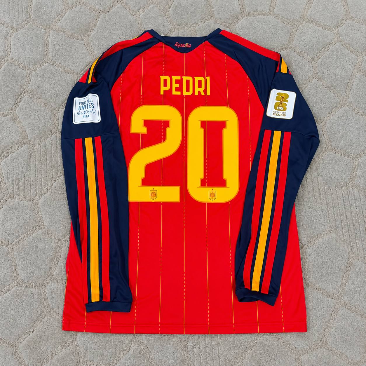 Pedri #20 Spain 2026 World Cup Home Long Sleeve Jersey Trikot Maillot