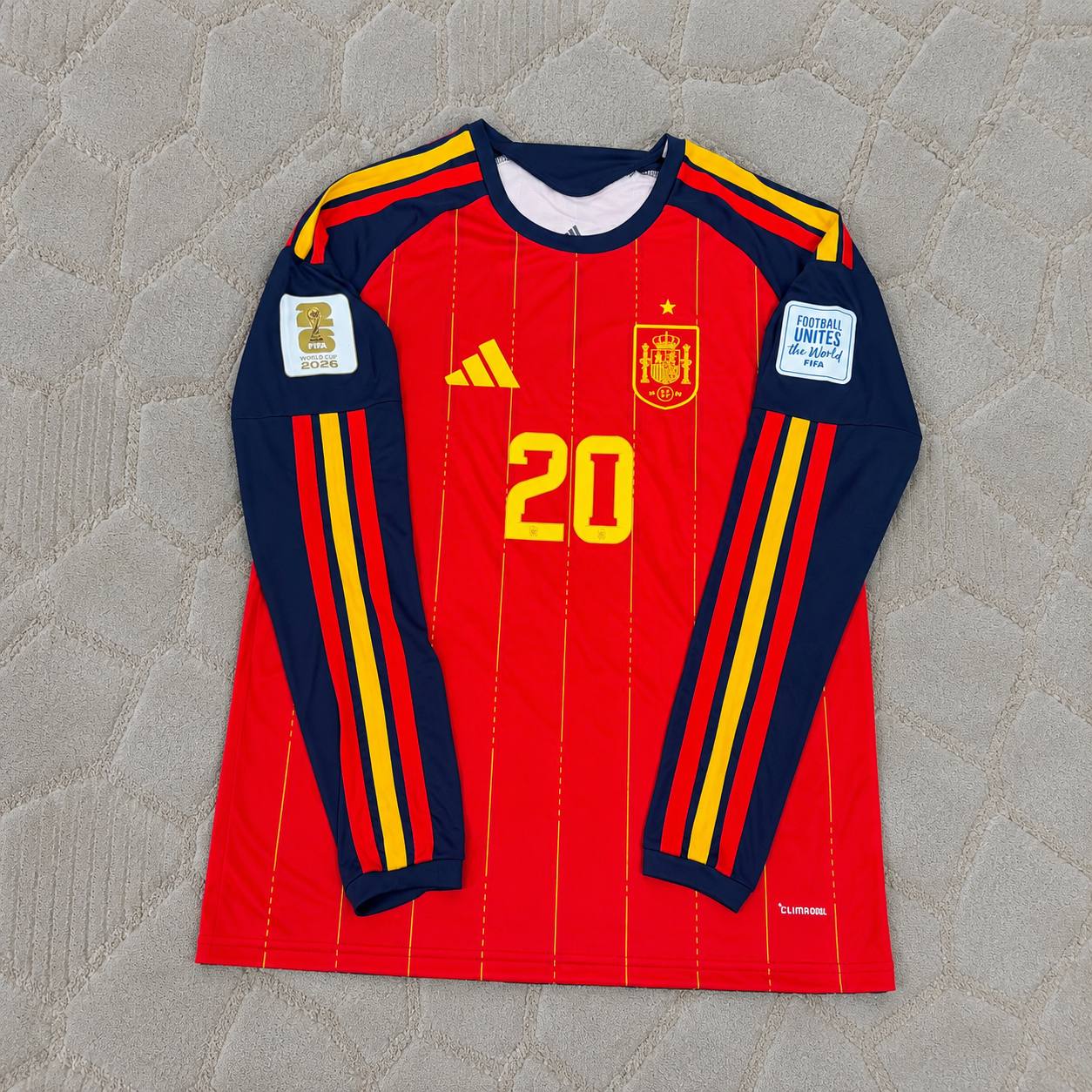 Pedri #20 Spain 2026 World Cup Home Long Sleeve Jersey Trikot Maillot