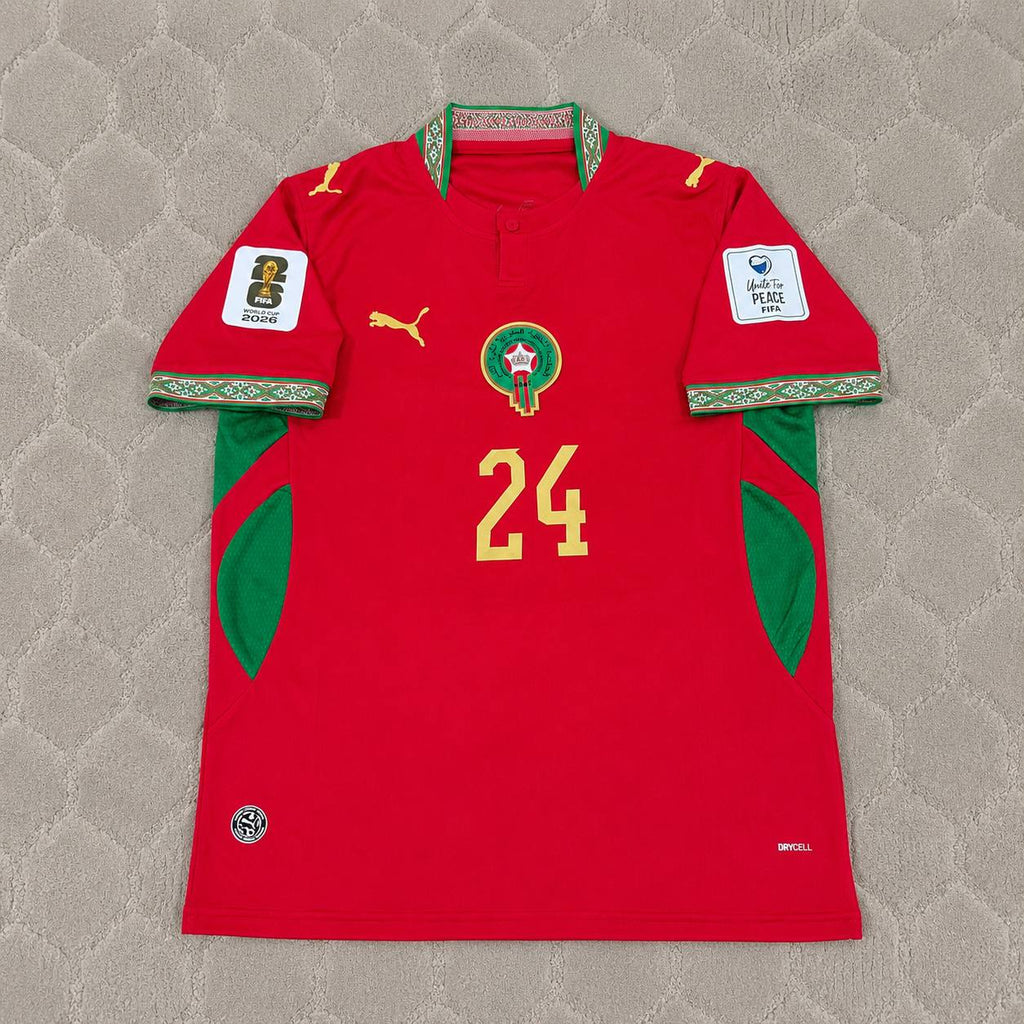 Neil El Aynaoui Morocco 2026 World Cup Home Red Football Jersey