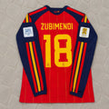 Martin Zubimendi #18 Spain 2026 World Cup Home Long Sleeve Jersey Trikot Maillot