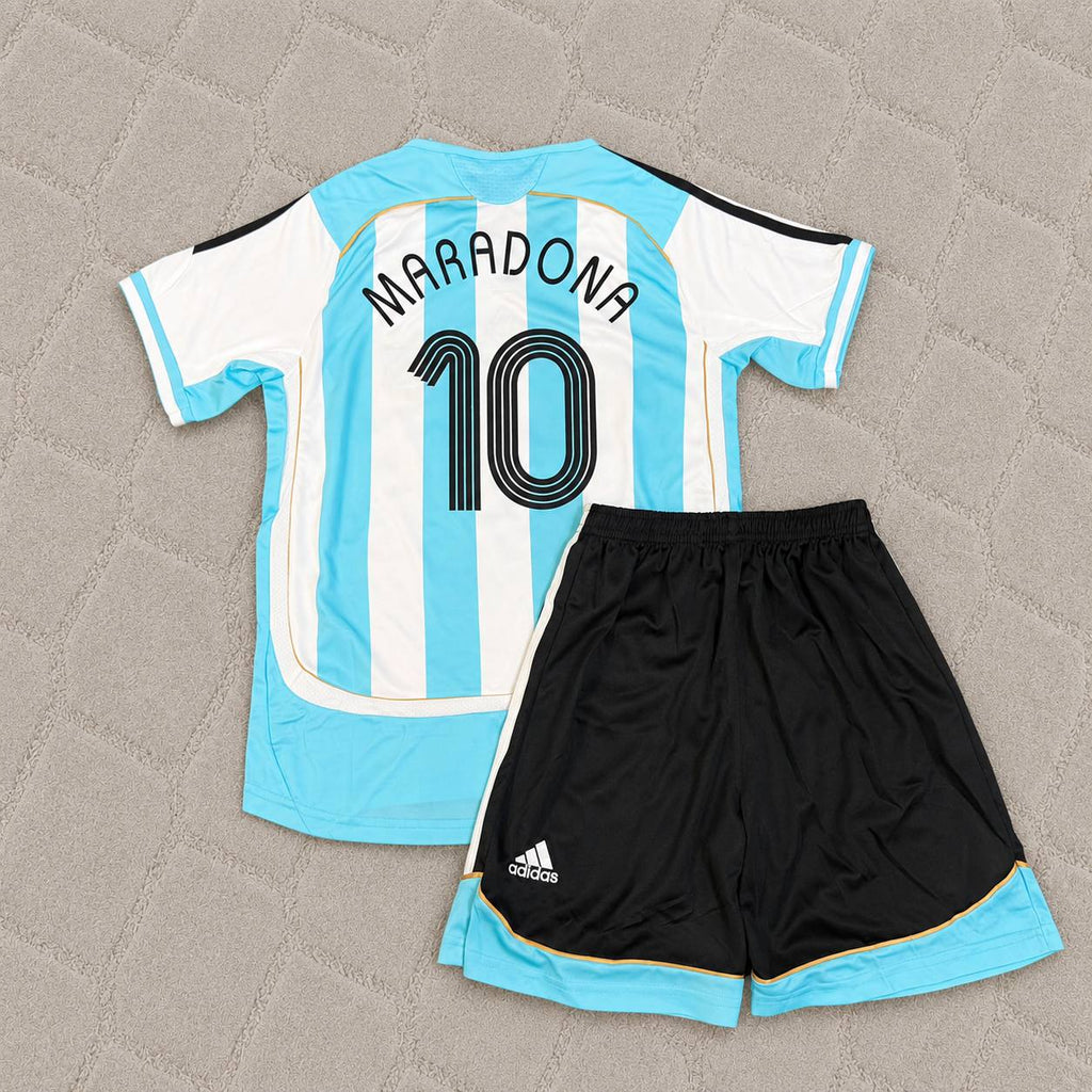 Diego Armando Maradona Argentina Retro Kids Football Jersey