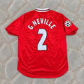 Gary Neville Manchester United 1999 Champions League Final Retro  Soccer Football Jersey