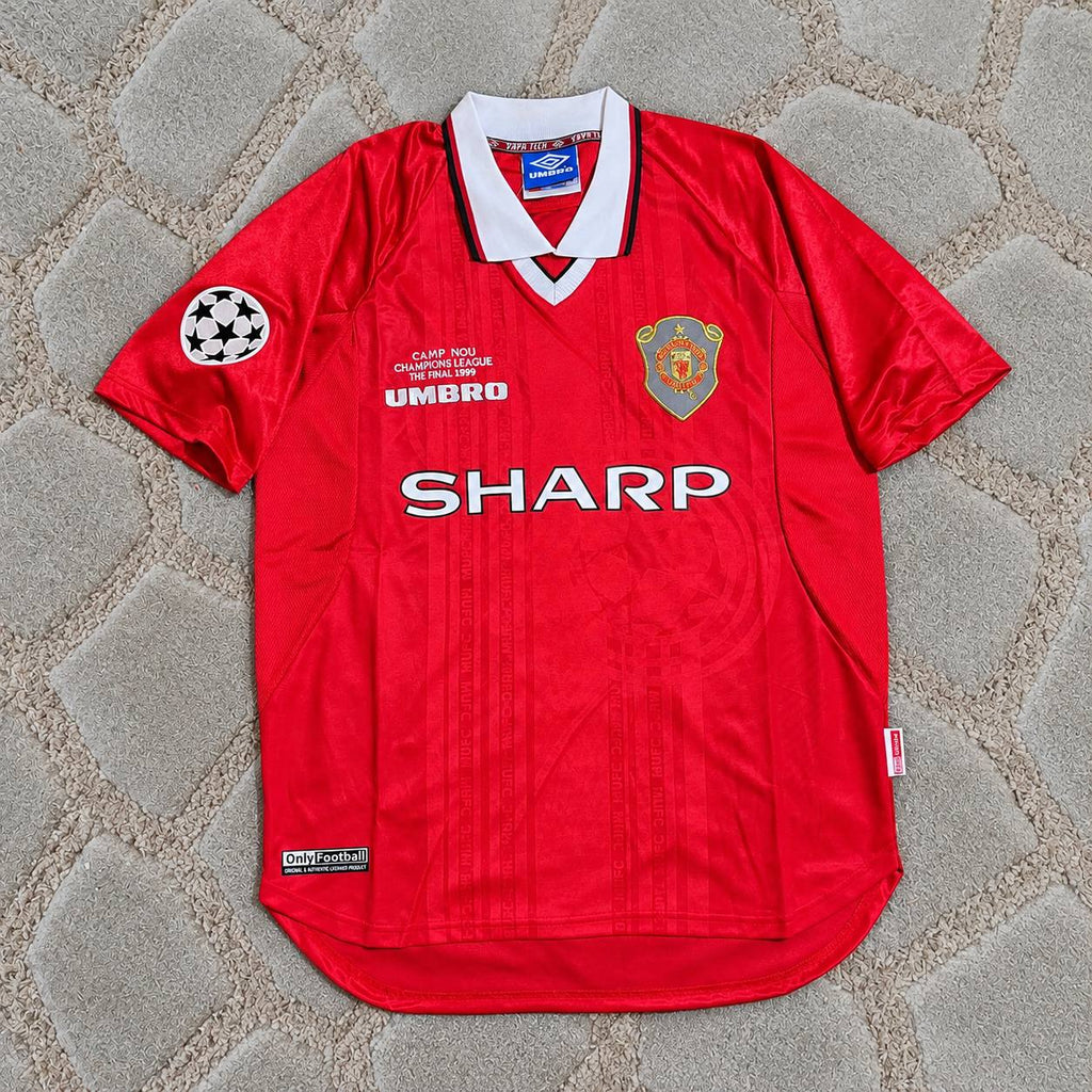 Gary Neville Manchester United 1999 Champions League Final Retro  Soccer Football Jersey