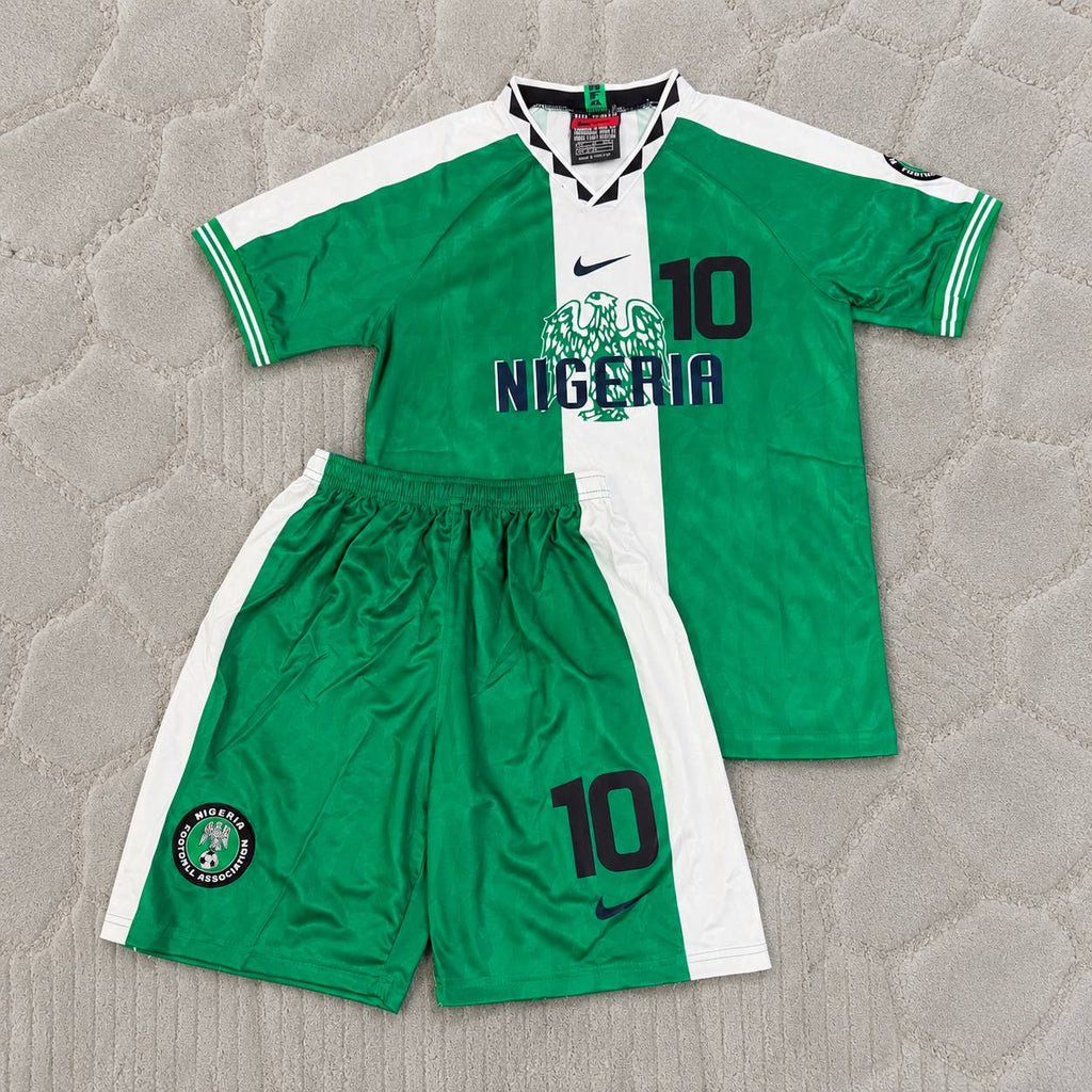 Jay-Jay Okocha 10 - Nigeria 1994 1996 Kids Retro Kit Jersey Maillot Trikot Soccer Shirt