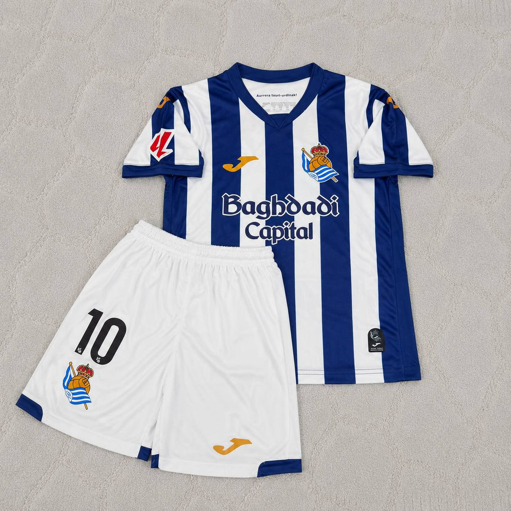 Mikel Oyarzabal Real Sociedad 2027 New Season Home Kids Jersey Trikot Maillot Soccer Shirt