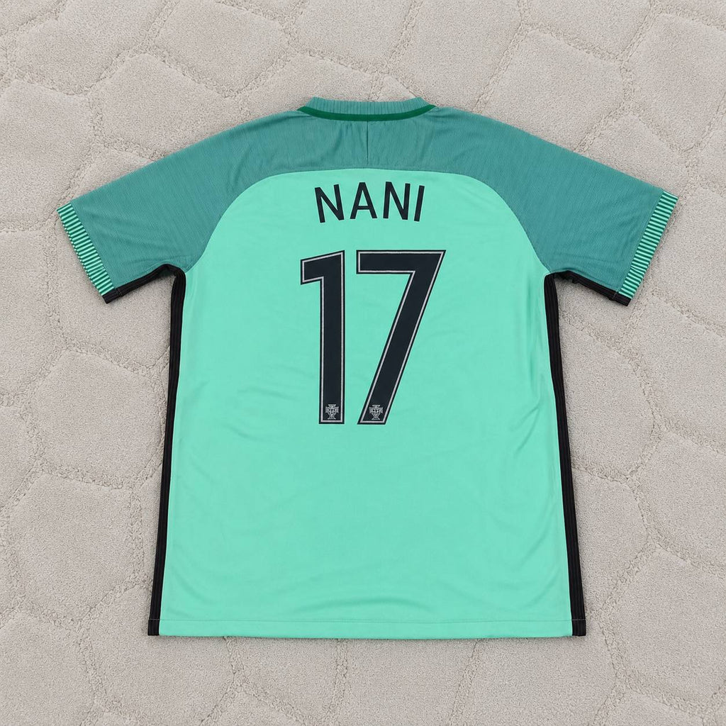 Luis Nani Portugal EURO 2016 Green Retro Football Jersey Trikot Maillot