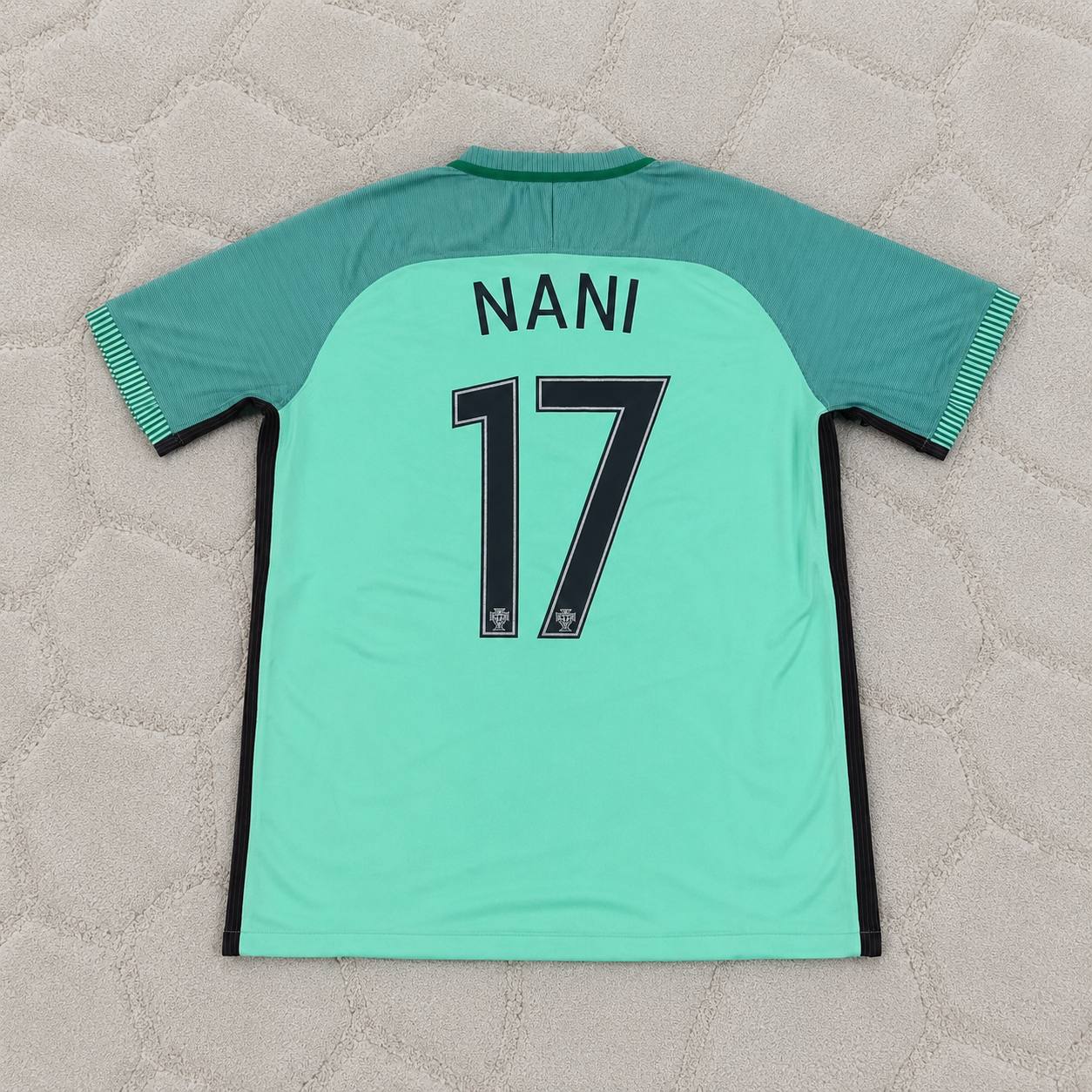 Luis Nani Portugal EURO 2016 Green Retro Football Jersey Trikot Maillot