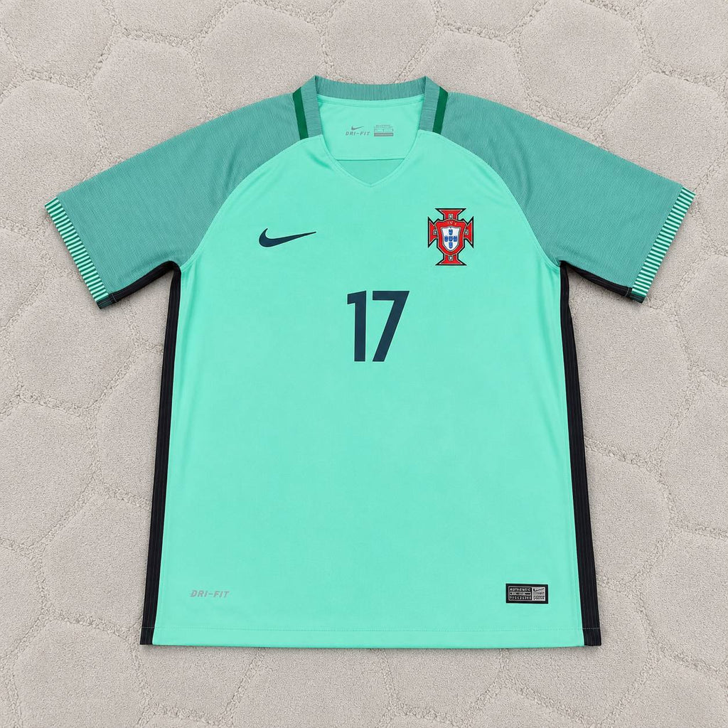 Luis Nani Portugal EURO 2016 Green Retro Football Jersey Trikot Maillot