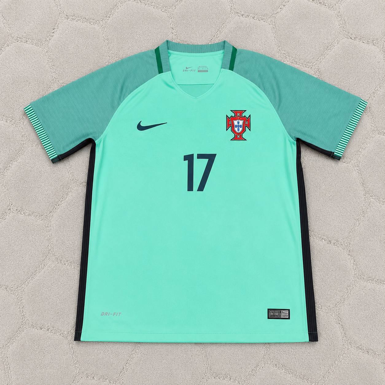Luis Nani Portugal EURO 2016 Green Retro Football Jersey Trikot Maillot