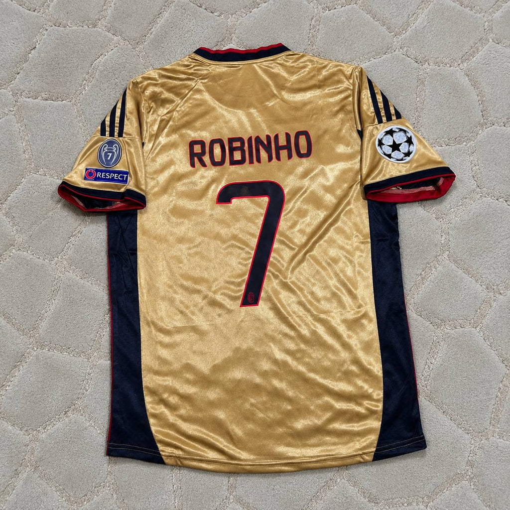 Robinho #7 AC Milan 2013 2014 Gold Retro Jersey