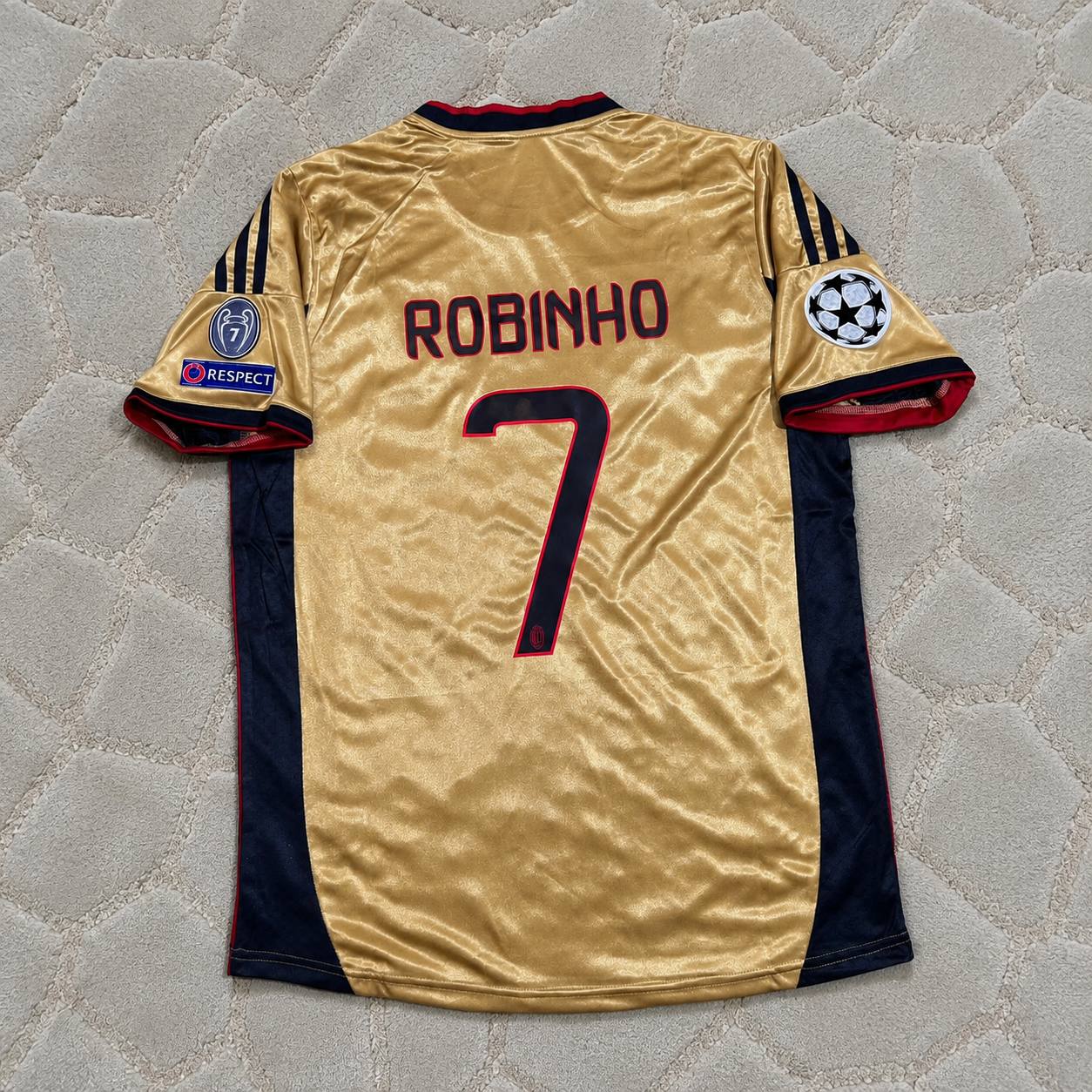 Robinho #7 AC Milan 2013 2014 Gold Retro Jersey