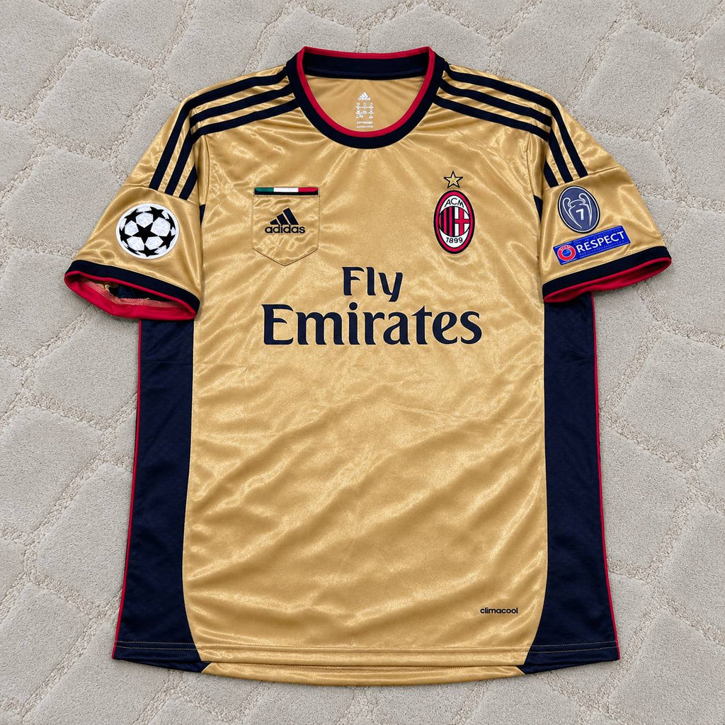 Robinho #7 AC Milan 2013 2014 Gold Retro Jersey