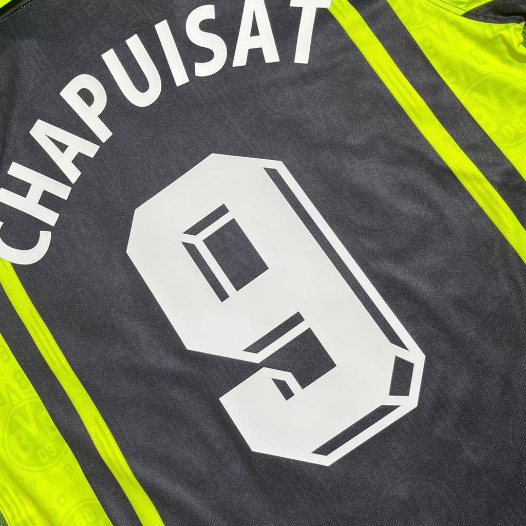Stephane Chapuisat Dortmund 1996/1997 Season Away Black Yellow Retro Football Jersey Trikot