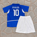 Rivaldo Brazil 2002 Away Kids Football Jersey Soccer Trikot Maillot Magliaa