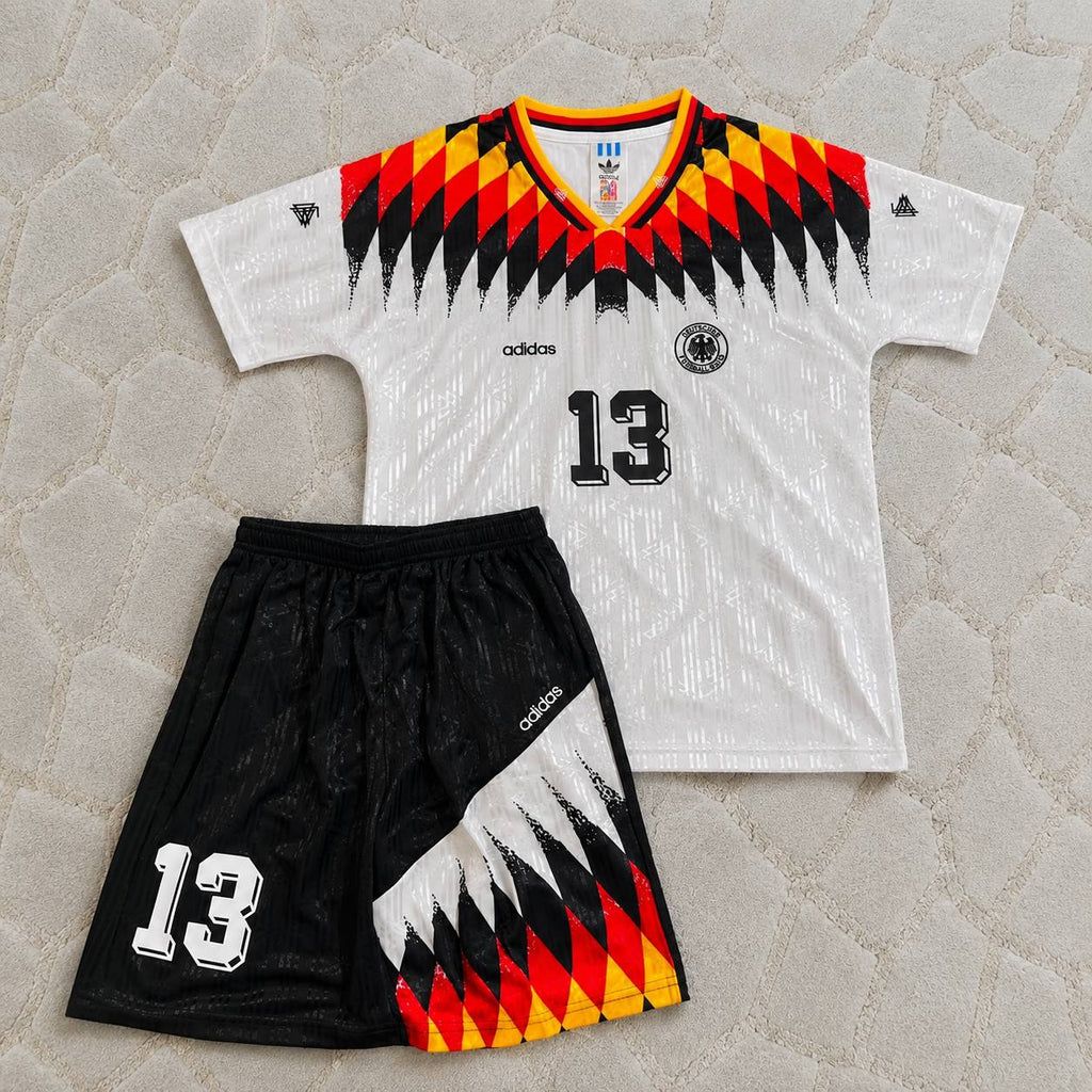 Rudi Völler Deutschland Germany 1994 Weltmeisterschaft Germany Kids Retro Football Jersey Kit