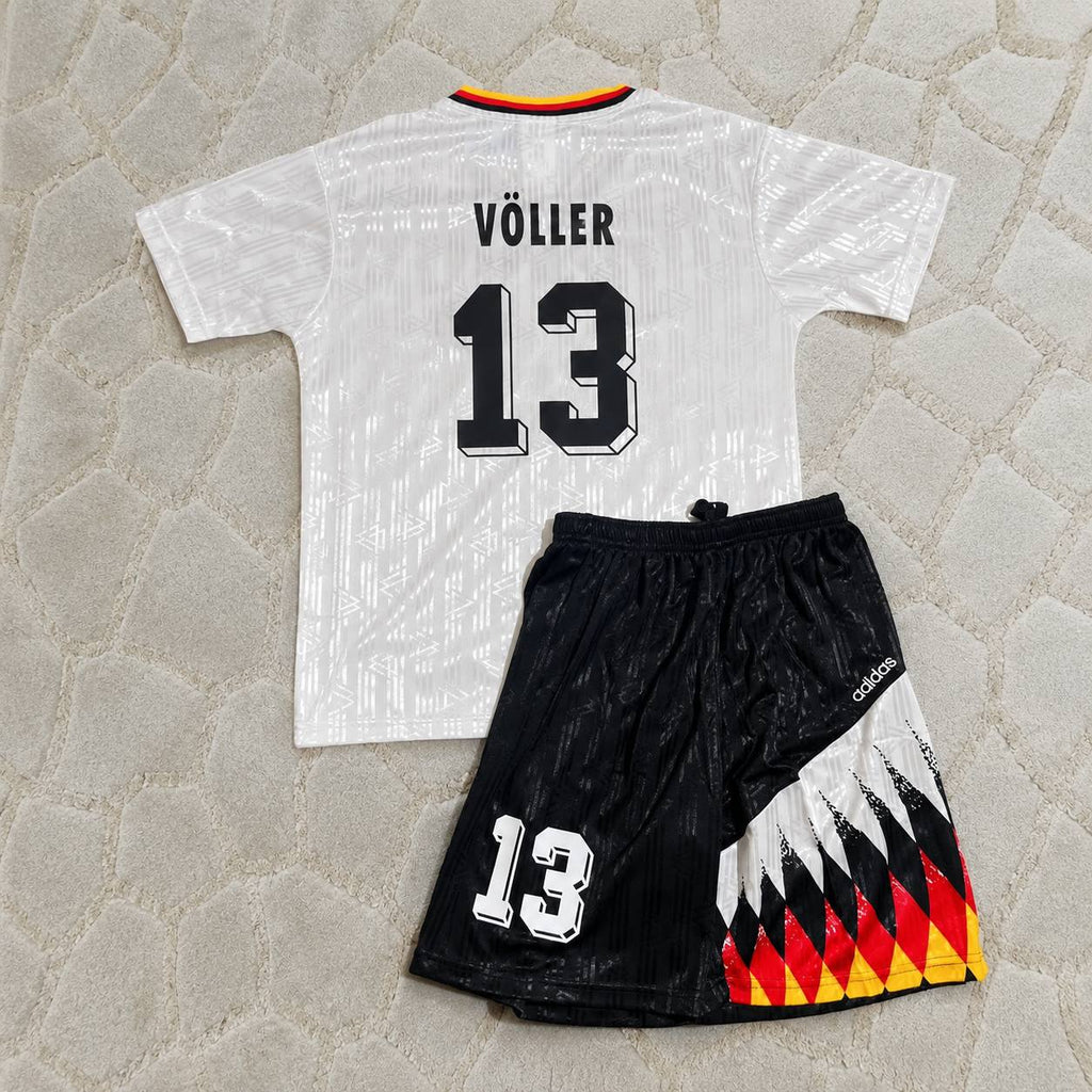 Rudi Völler Deutschland Germany 1994 Weltmeisterschaft Germany Kids Retro Football Jersey Kit