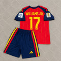 Nico Williams Jr. #17 Spain 2026 World Cup Kids Football Jersey