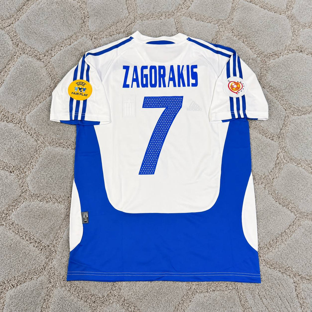Theodoros Zagorakis Greece Euro 2004 Final Retro Football Jersey Trikot Maillot