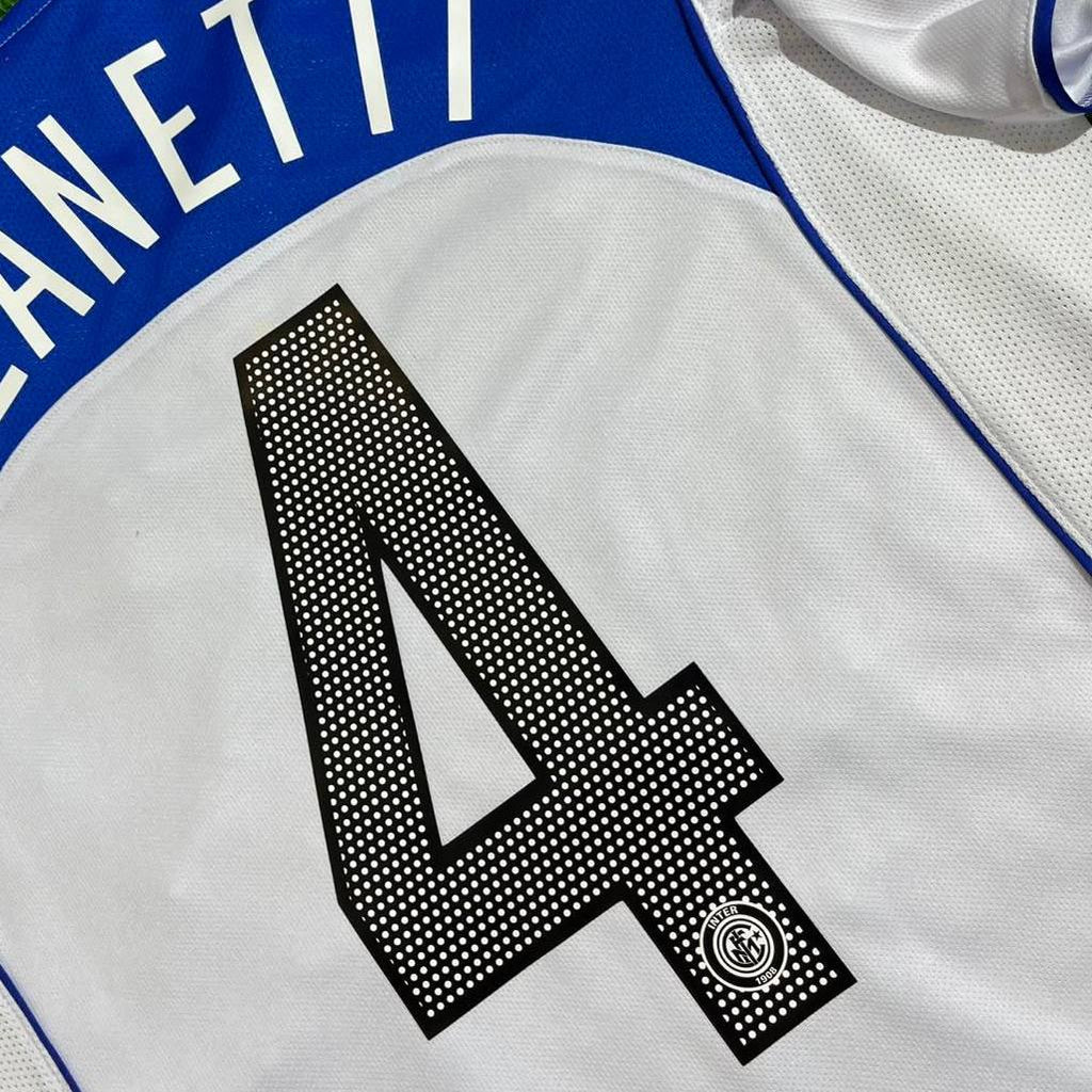 Javier Zanetti Inter Milan 2004-2005 Retro White Football Jersey