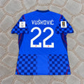 Luka Vuskovic Croatia 2026 World Cup Away Blue Football Jersey Trikot Maillot