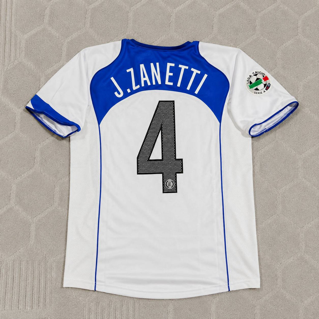 Javier Zanetti Inter Milan 2004-2005 Retro White Football Jersey