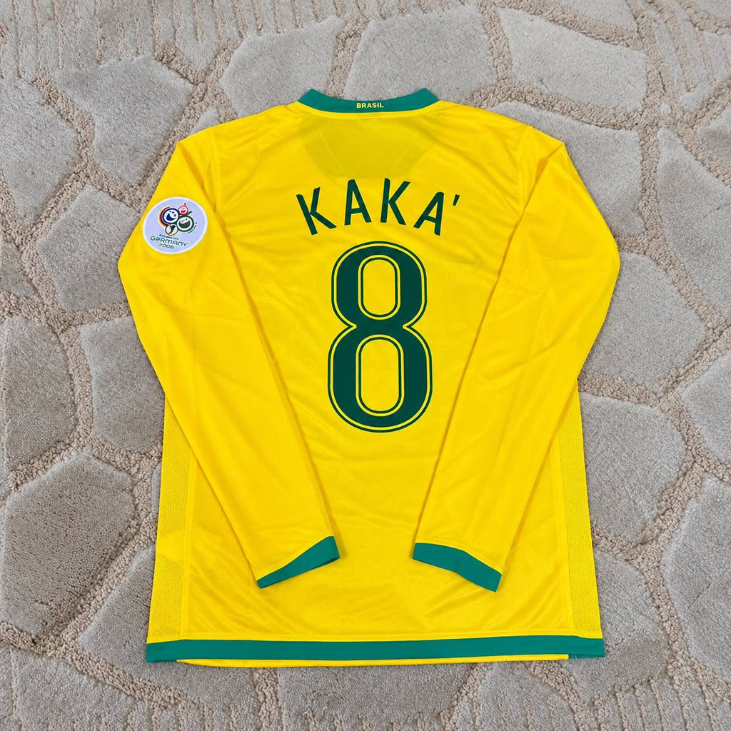 Kaka Leite Brazil World Cup 2006 Long Sleeve Football Jersey Soccer Trikot Maillot