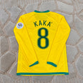 Kaka Leite Brazil World Cup 2006 Long Sleeve Football Jersey Soccer Trikot Maillot